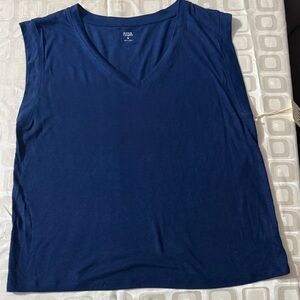 a.n.a Women's Deep Blue V-Neck Tank Top Size M